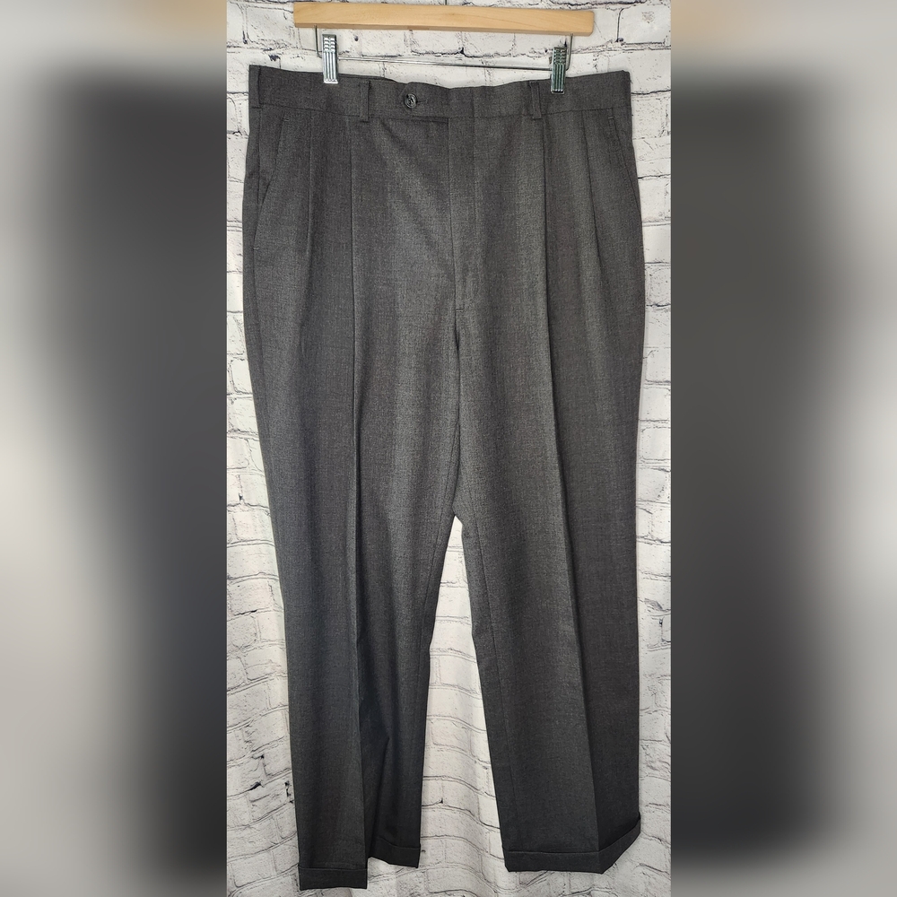 Burberrys Men's Gray Cuffed Piana Super 100's Slacks Size 36/37